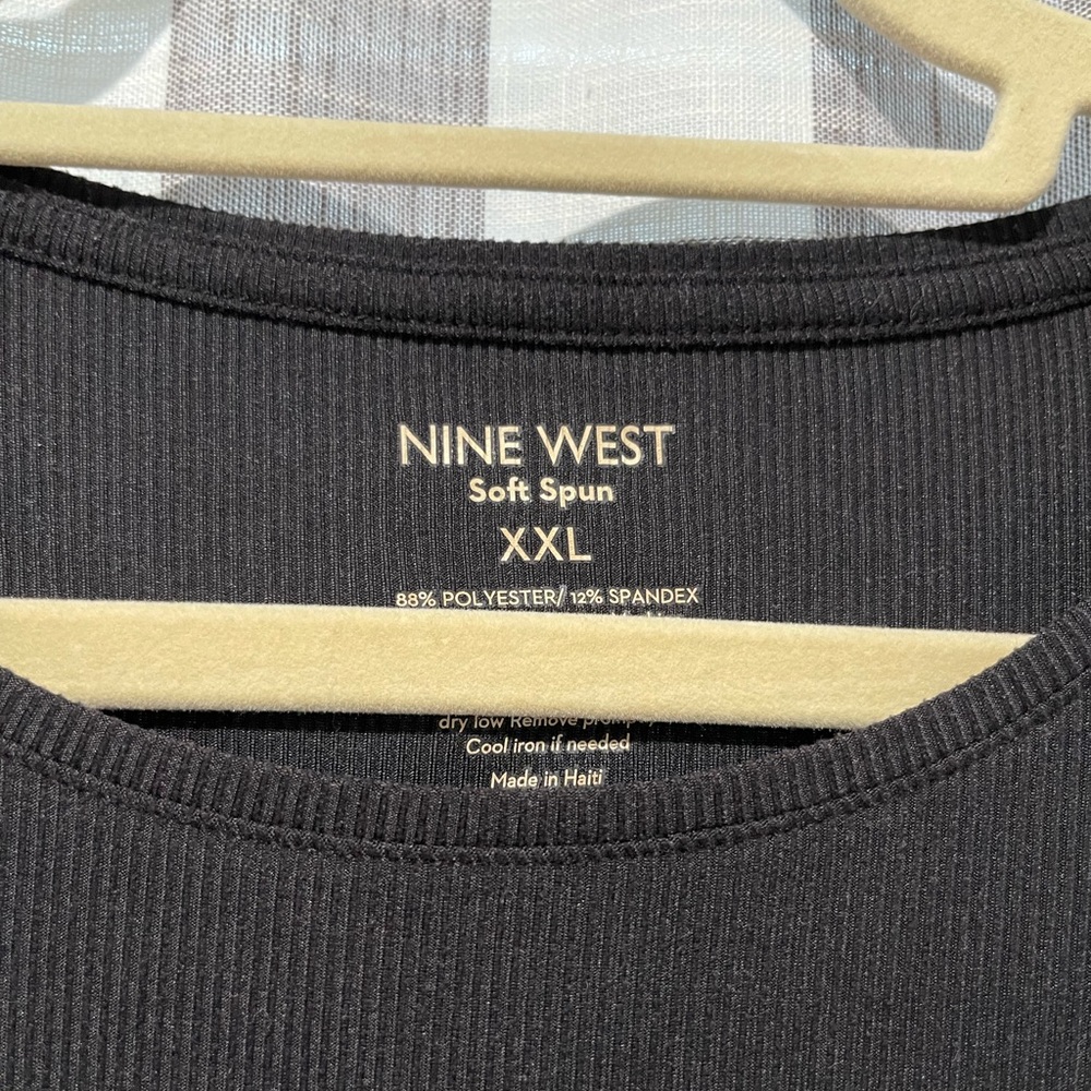 Nine West Soft Spun Black Top - Picture 2 of 5